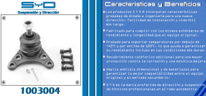 ROTULA DE SUSPENSION CHEVROLET-GMC-BUICK-CADILLAC CANYON 1003004-SYD