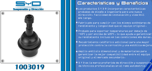 ROTULA DE SUSPENSION CHEVROLET-GMC-BUICK-CADILLAC EXPRESS VAN 1003019-SYD