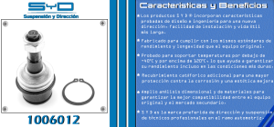 ROTULA DE SUSPENSION CHRYSLER-DODGE-HYUNDAI RAM 2500 PICK-UP 1006012-SYD