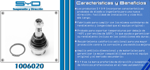 ROTULA DE SUSPENSION CHRYSLER-DODGE-HYUNDAI RAM 1500 PICK-UP 1006020-SYD