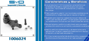 ROTULA DE SUSPENSION CHRYSLER-DODGE-HYUNDAI H100 1006024-SYD