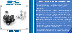 ROTULA DE SUSPENSION CHRYSLER-DODGE-HYUNDAI PROMASTER RAPID 1007001-SYD