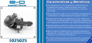 ROTULA DE SUSPENSION TOYOTA HIGHLANDER 1025025-SYD