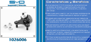 ROTULA DE SUSPENSION VOLKSWAGEN PASSAT 1026006-SYD