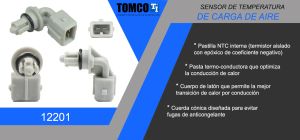 SENSOR TEMP. AIRE DE CARGA NISSAN PLATINA 12201