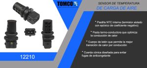 SENSOR TEMP. AIRE DE CARGA CHEVROLET-GMC-BUICK-CADILLAC AVEO 12210