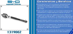 VARILLA DE DIRECCION RENAULT LAGUNA 1319002-SYD