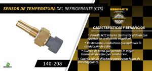 SENSOR DE REFRIGERANTE CHEVROLET-GMC-BUICK-CADILLAC AVALANCHE 140-208
