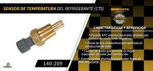 SENSOR DE REFRIGERANTE CHEVROLET-GMC-BUICK-CADILLAC BUICK REGAL 140-209