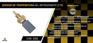 SENSOR DE REFRIGERANTE NISSAN PLATINA 140-308