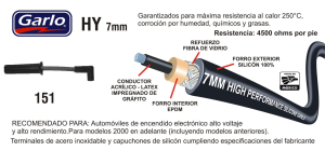 CABLES PARA BUJIA CHEVROLET-GMC-BUICK-CADILLAC BERETTA 151-HY-GAR