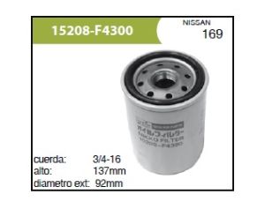 FILTRO PARA ACEITE CHEVROLET-GMC-BUICK-CADILLAC CHEVY NOVA 15208-F4300-ASIA