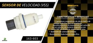 SENSOR DE VELOCIDAD (VSS) CHRYSLER-DODGE-HYUNDAI 300 M 163-603