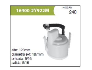 FILTRO PARA GASOLINA   16400-2Y922M-ASIA