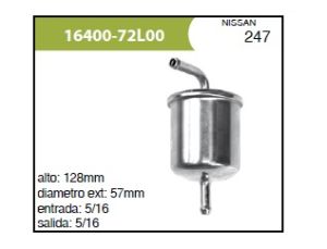 FILTRO PARA GASOLINA INFINITI G20 16400-72L00-ASIA