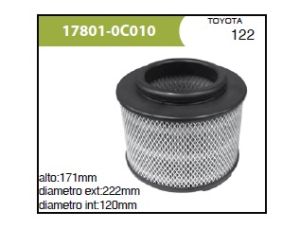 FILTRO PARA AIRE TOYOTA HILUX 17801-0C010-ASIA