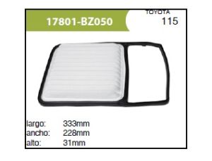 FILTRO PARA AIRE TOYOTA AVANZA 17801-BZ050-ASIA