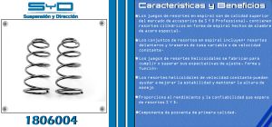 RESORTE PARA SUSPENSION CHRYSLER-DODGE-HYUNDAI NEON 1806004-SYD