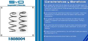 RESORTE PARA SUSPENSION FORD-LINCOLN-MERCURY FIESTA 1808004-SYD