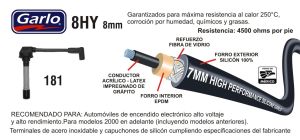 CABLES PARA BUJIA CHRYSLER-DODGE-HYUNDAI CONCORDE 181-8HY-GAR