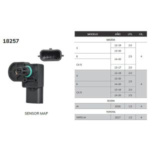 SENSOR MAP MAZDA MAZDA 3 18257