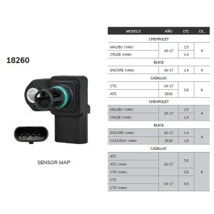 SENSOR MAP CHEVROLET-GMC-BUICK-CADILLAC BUICK CASCADA 18260