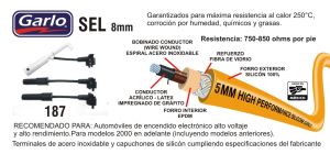 CABLES PARA BUJIA FORD-LINCOLN-MERCURY MUSTANG 187-SEL-GAR