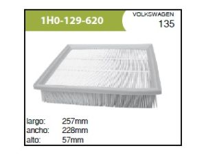 FILTRO PARA AIRE VOLKSWAGEN CABRIO 1H0-129-620-ASIA