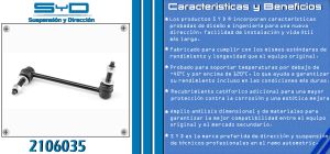 TORNILLO ESTABILIZADOR CHRYSLER-DODGE-HYUNDAI 300 2106035-SYD