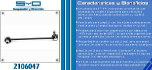 TORNILLO ESTABILIZADOR CHRYSLER-DODGE-HYUNDAI DODGE I 10 2106047-SYD