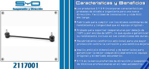 TORNILLO ESTABILIZADOR PEUGEOT 206 2117001-SYD