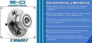 MAZA PARA RUEDA CHRYSLER-DODGE-HYUNDAI NEON 2306007-SYD