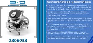 MAZA PARA RUEDA CHRYSLER-DODGE-HYUNDAI 200 2306033-SYD