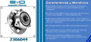 MAZA PARA RUEDA CHRYSLER-DODGE-HYUNDAI DURANGO 2306044-SYD