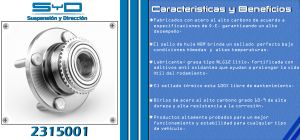 MAZA PARA RUEDA MITSUBISHI LANCER 2315001-SYD