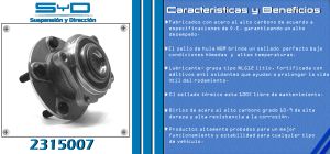 MAZA PARA RUEDA MITSUBISHI LANCER 2315007-SYD