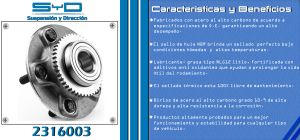 MAZA PARA RUEDA INFINITI I30 2316003-SYD