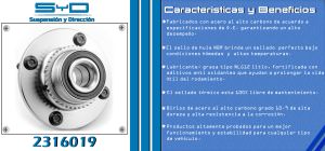 MAZA PARA RUEDA NISSAN ALMERA 2316019-SYD