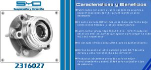 MAZA PARA RUEDA NISSAN ALTIMA 2316027-SYD