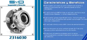 MAZA PARA RUEDA NISSAN ALTIMA 2316030-SYD