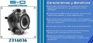 MAZA PARA RUEDA NISSAN X-TRAIL 2316036-SYD