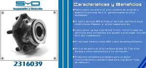 MAZA PARA RUEDA NISSAN LEAF 2316039-SYD