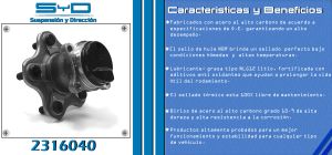 MAZA PARA RUEDA NISSAN SENTRA 2316040-SYD