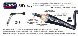 CABLES PARA BUJIA CHEVROLET-GMC-BUICK-CADILLAC LUV ( MEXICO ) 247-8HY-GAR
