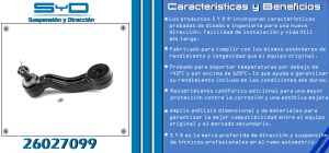 BRAZO AUXILIAR CHEVROLET-GMC-BUICK-CADILLAC BLAZER 26027099-SYD