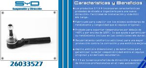 TERMINAL DE DIRECCION CHEVROLET-GMC-BUICK-CADILLAC CAVALIER 26033527-SYD