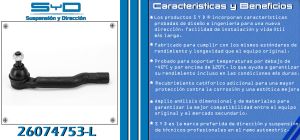TERMINAL DE DIRECCION CHEVROLET-GMC-BUICK-CADILLAC TRACKER 26074753L-SYD