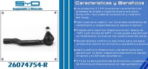 TERMINAL DE DIRECCION CHEVROLET-GMC-BUICK-CADILLAC TRACKER 26074754R-SYD