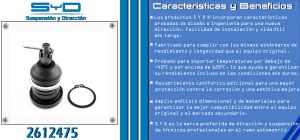 ROTULA DE SUSPENSION CHEVROLET-GMC-BUICK-CADILLAC AVALANCHE 2612475-SYD