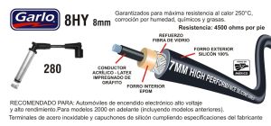 CABLES PARA BUJIA CHEVROLET-GMC-BUICK-CADILLAC CORSA 280-8HY-GAR